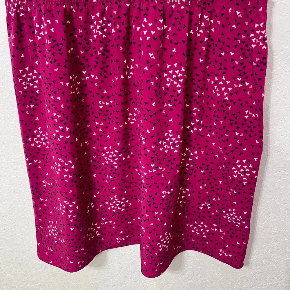 Gap Magenta Pink Heart‎ Print Short Sleeve Elastic Waist Dress XL - Picture 3 of 7